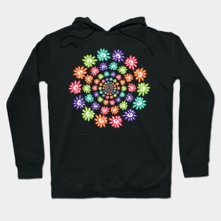 Ever Decreasing Circles Daisy Flowers Smiley Face Hoodie